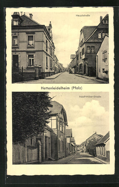 AK Hettenleidelheim / Pfalz, Hauptstrasse und Strasse Nr. 10091960