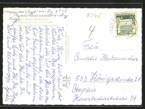 AK Weissbach /Marzoll, Gasthaus-Pension Schifferer