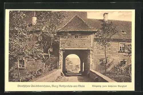 AK Rothenfels / Main, Eingang zum äusseren Burghof