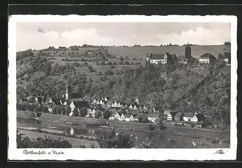 AK Rothenfels a. Main, Teilansicht mit Burg