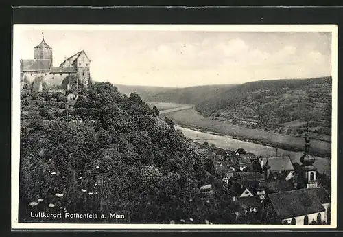 AK Rothenfels a. Main, Teilansicht mit Burg