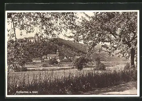 AK Rothenfels a. Main, Teilansicht mit Burg