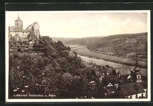 AK Rothenfels a. Main, Teilansicht mit Burg