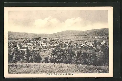 AK Bischofsheim / Rhön, Panorama mit Kirche