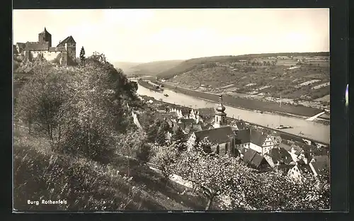 AK Rothenfels / Main, Die Burg oberhalb des Ortes