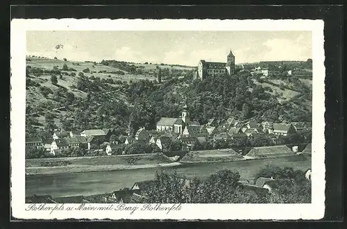 AK Rothenfels / Main, Ortschaft mit Kirche und Burg