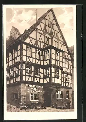 AK Rothenfels a. Main, Gasthaus und Bäckerei zum Ochsen, Gustav Dauch