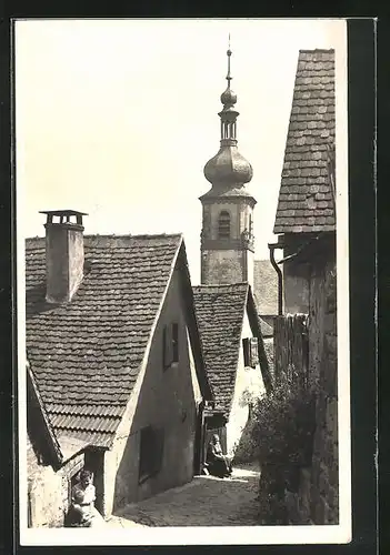 Foto-AK Rothenfels, Altstadt-Gasse an der Mariä-Himmelfahrt-Kirche