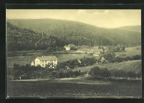 AK Lichtenau / Spessart, Ortschaft von Wald umgeben