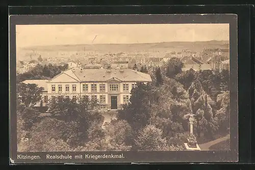 AK Kitzingen, Realschule mit Kriegerdenkmal