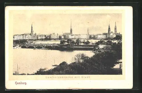 AK Hamburg-Neustadt, Teilansicht mit Lombardsbrücke