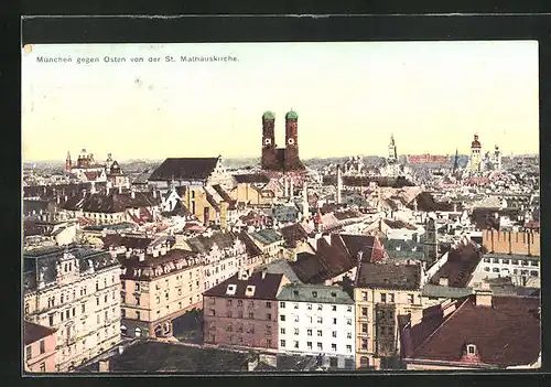 AK München, Teilansicht gegen Osten von der St. Mathäuskirche aus gesehen