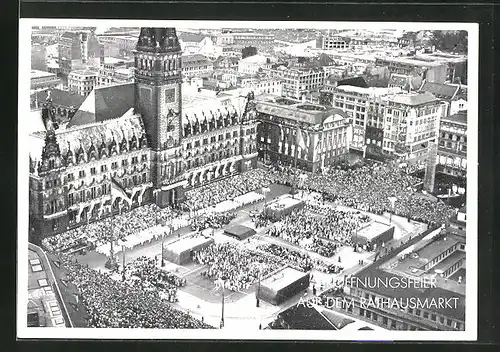 AK Hamburg, Deutsches Turnfest 1953, Eröffnung auf dem Rathausmarkt