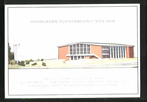 AK Hamburg-Hamm, Turnhalle der Turnerschaft von 1816, Schwarze Strasse Ecke Sievekingdamm