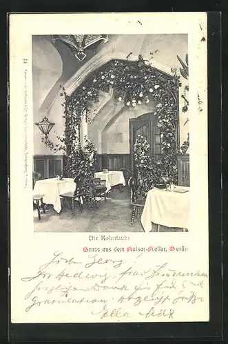 AK Berlin, Gasthaus Kaiser-Keller, Die Rosenlaube