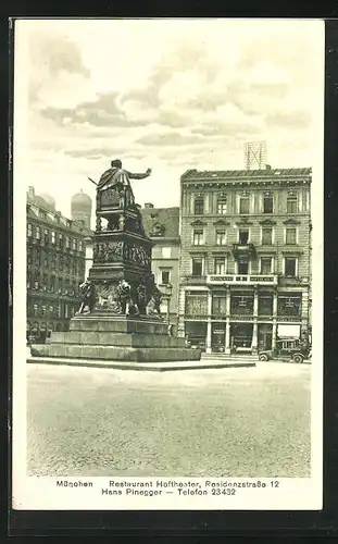 AK München, Restaurant Hoftheater, Residenzstrasse 12, Hans Pinegger