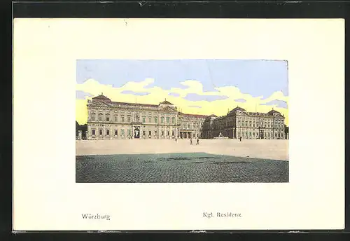 AK Würzburg, Königl. Residenz aus der Ferne