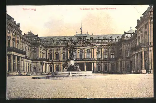 AK Würzburg, Residenz mit Frankoniabrunnen
