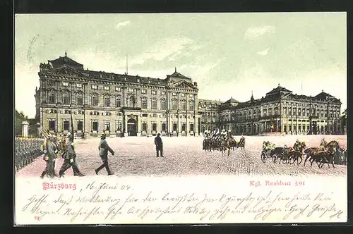 AK Würzburg, Soldaten vor der Kgl. Residenz