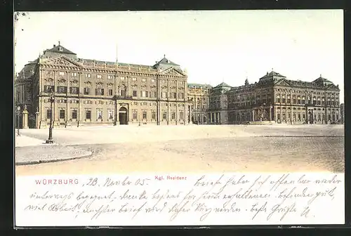 AK Würzburg, Kgl. Residenz aus der Ferne gesehen