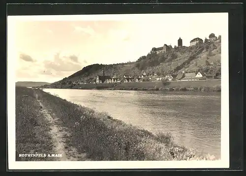 AK Rothenfels / Main, Flussufer gegen Ortschaft