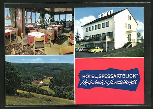 AK Kredenbach, Hotel Spessartblick, Blick ins Tal