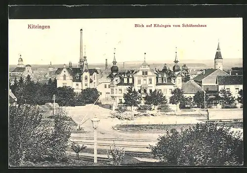 AK Kitzingen, Blick auf die Stadt vom Schützenhaus