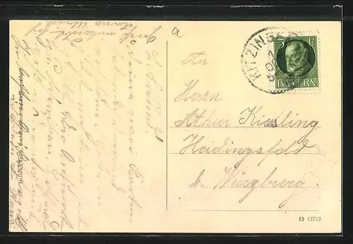AK Kitzingen / Main, Blick entlangt der Alten Poststrasse