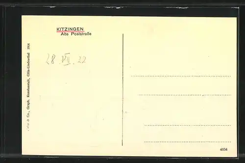 AK Kitzingen, Alte Poststrasse