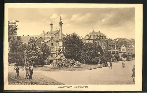 AK Kitzingen, Strassenpartie am Königsplatz