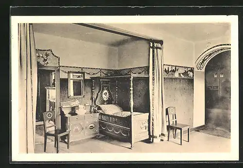 AK Würzburg, Ausstellung bemalter Wohnräume 1911, Kinderzimmer, Innenansicht