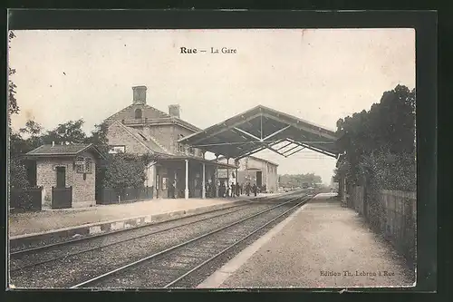 AK Rue, La Gare, Bahnhof