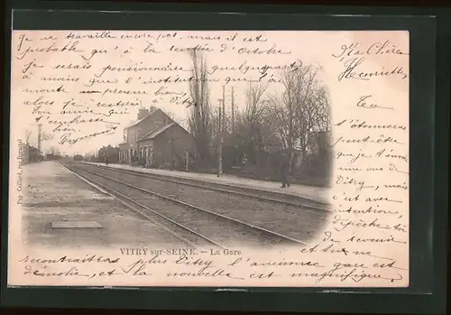 AK Vitry-sur-Seine, La Gare, Bahnhof