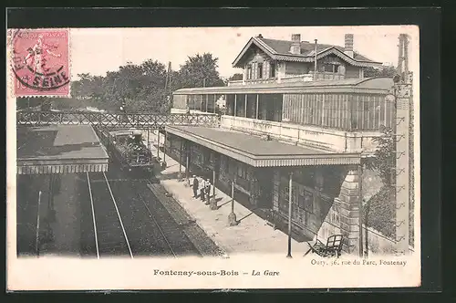 AK Fontenay-sous-Bois, La Gare, Bahnhof