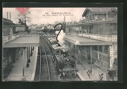 AK Nogent-sur-Marne, La Gare, Bahnhof