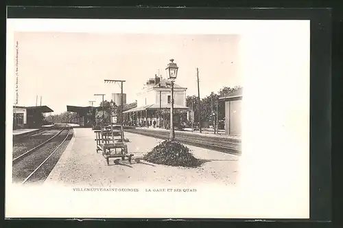 AK Villeneuve Saint-Georges, La Gare et ses Quai, Bahnhof