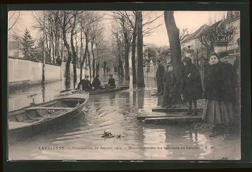 AK Lavarenne, Inondations de Janvier 1910, Hochwasser