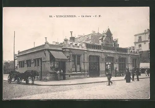 AK Vincennes, La Gare, Bahnhof