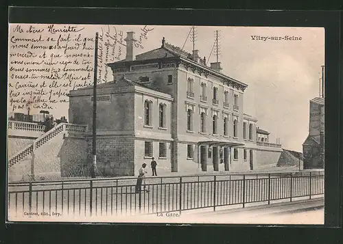 AK Vitry-sur-Seine, La Gare, Bahnhof