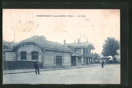 AK Fontenay-sous-Bois, La Gare, Bahnhof