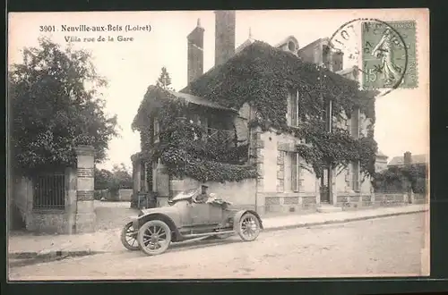 AK Neuville-aux-Bois, Villa rue de la Gare