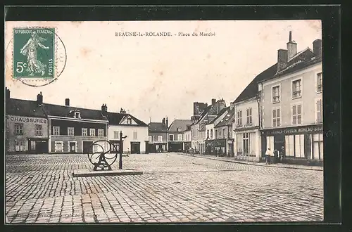 AK Beaune-la-Rolande, Place du Marché