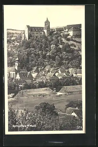 AK Rothenfels / Main, Teilansicht mit Kirche und Burg