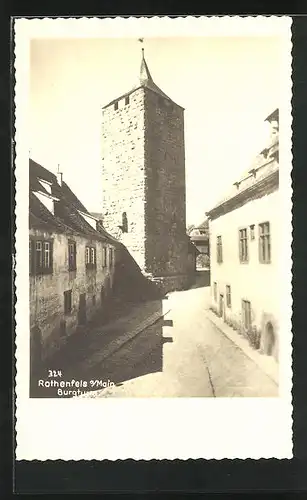 AK Rothenfels / Main, Burgturm im Sonnenschein