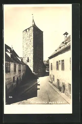 AK Rothenfels / Main, Burgturm im Sonnenlicht