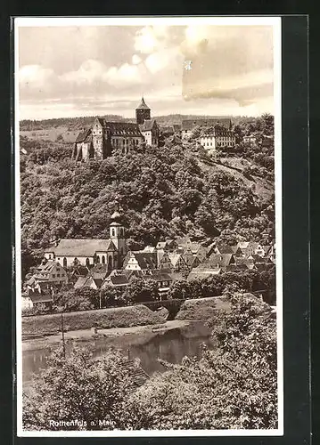 AK Rothenfels / Main, Blick auf Kirche und Burg