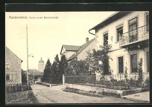 AK Mainbernheim, Häuser an der Bahnhofstrasse