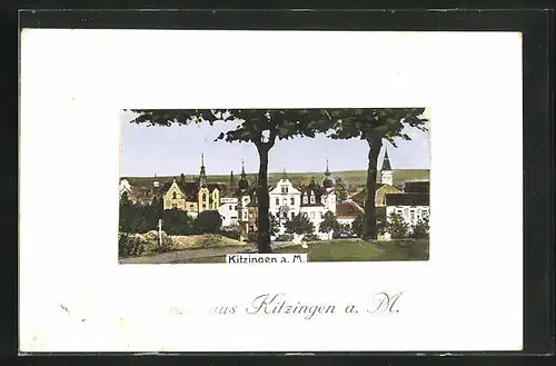 AK Kitzingen a. M., Ortspartie mit Bäumen