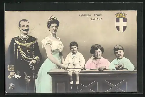 AK Famiglia Reale Italiana, Königliche Familie von Italien, Wappen