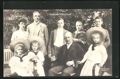 AK Familienportrait Sachsens Königshaus